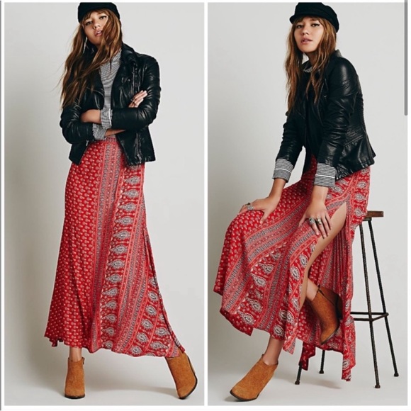 Spell Dresses & Skirts - Spell Gypsiana Red Paisley Maxi Skirt